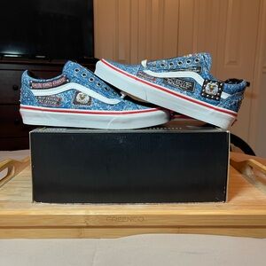 Vans Cobra Kai Limited Edition Old Skool True White Denim Eagle Fang Patchwork